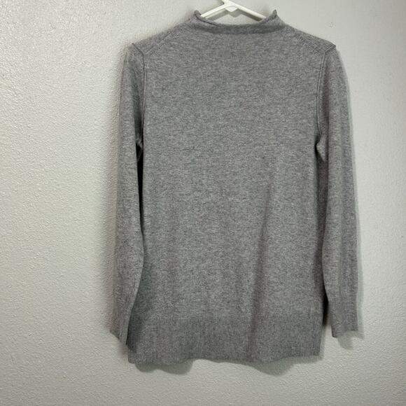 Banana Republic Sweater Small Petite Gray Wool Cashmere Funnel Neck - Picture 6 of 8